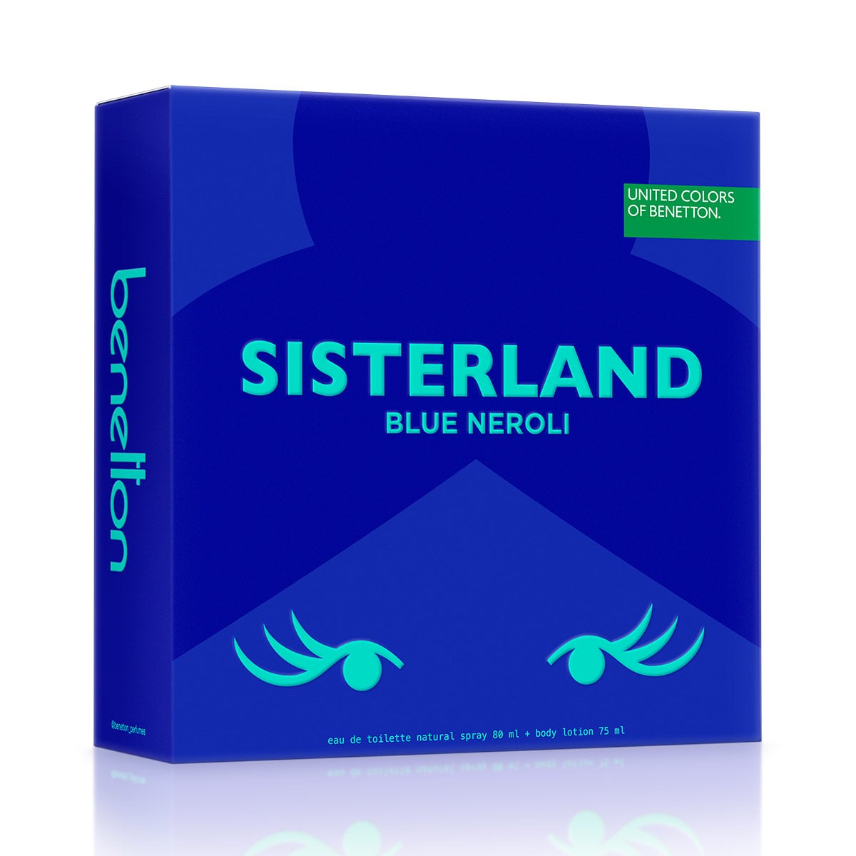 ESTUCHE PERFUME MUJER BENETTON UNITED COLORS SISTERLAND BLUE NEROLI EDT 80ML+75ML - 2
