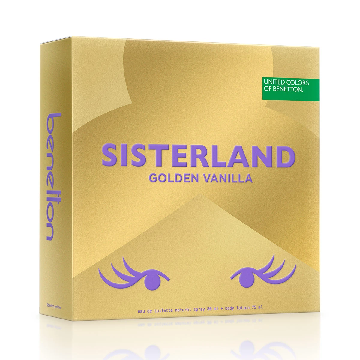 ESTUCHE PERFUME MUJER BENETTON UNITED COLORS SISTERLAND GOLDEN VANILLA EDP 80ML+75ML - 2