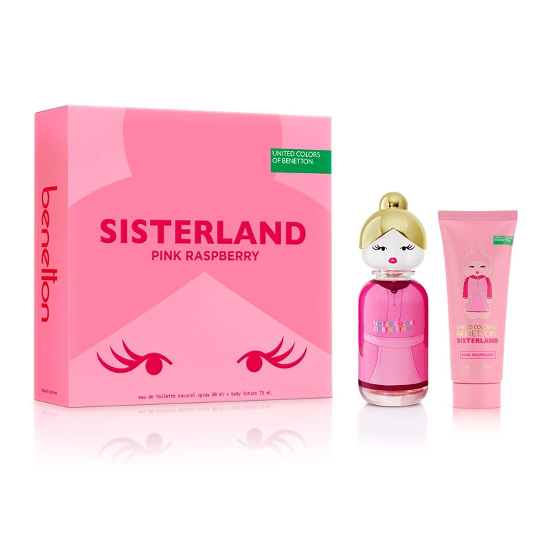 ESTUCHE PERFUME MUJER BENETTON UNITED COLORS SISTERLAND PINK RASPBERRY EDT 80ML+75ML - 1