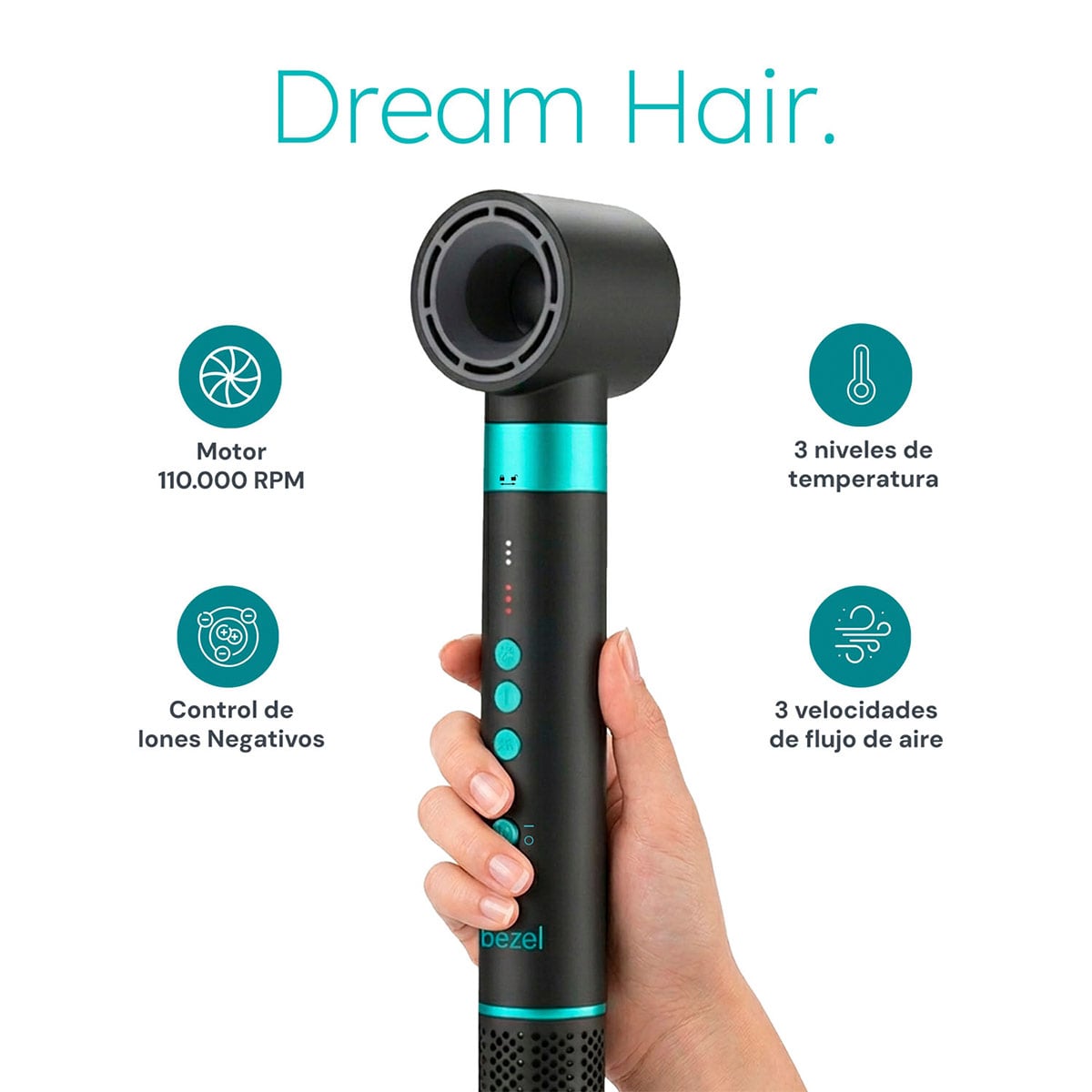 SECADOR DE PELO BEZEL MULTISTYLER 6 EN 1 BHR-015 - 4