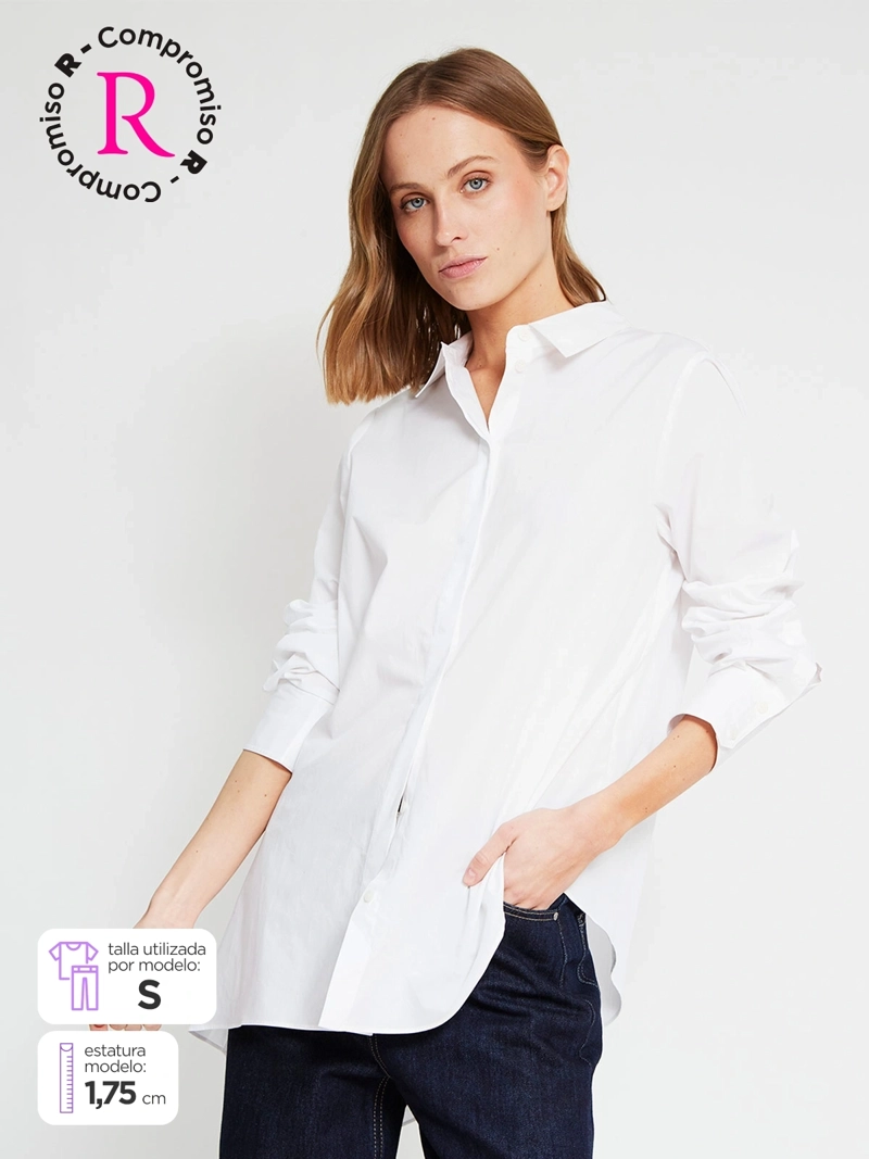 BLUSA MUJER MARQUIS ALGODÓN CAMISERA ASIMÉTRICA