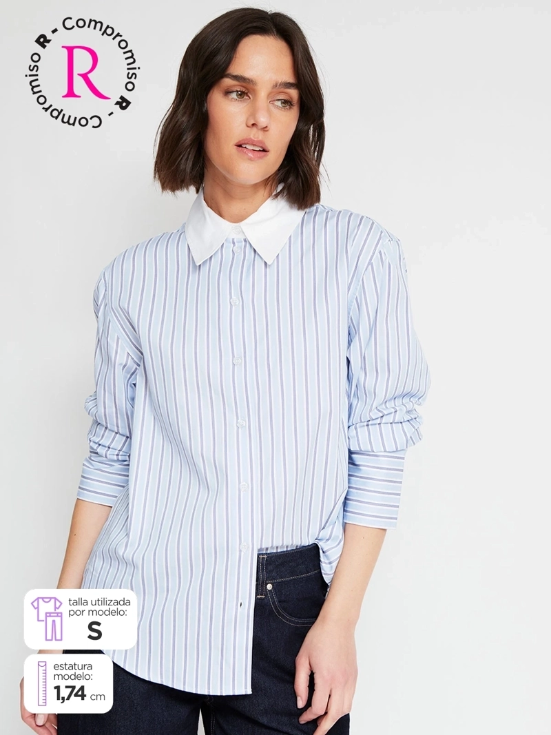 BLUSA MUJER MARQUIS ALGODÓN CAMISERA RAYAS - 1