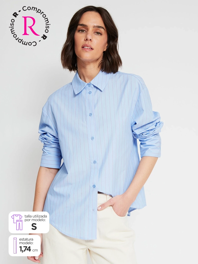 BLUSA MUJER MARQUIS ALGODÓN CAMISERA RAYAS - 1