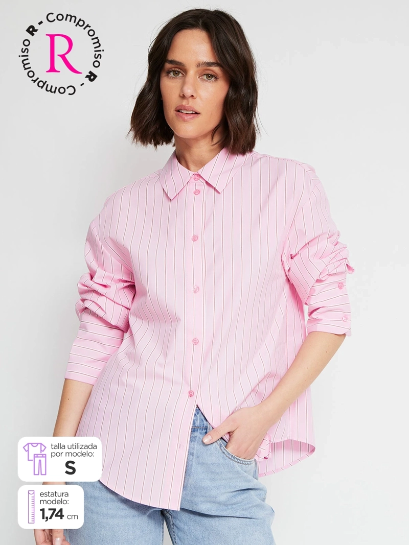BLUSA MUJER MARQUIS ALGODÓN CAMISERA RAYAS - 1