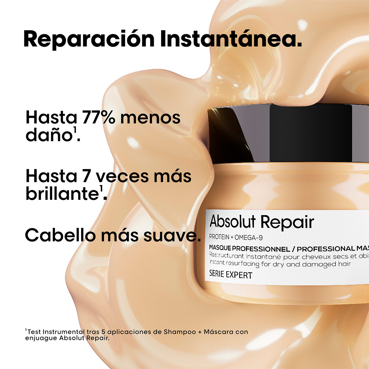 SET REPARACIÓN Y NUTRICIÓN L'OREAL PROFESSIONNEL ABSOLUT REPAIR SHAMPOO 300ML+MÁSCARA 250ML - 3