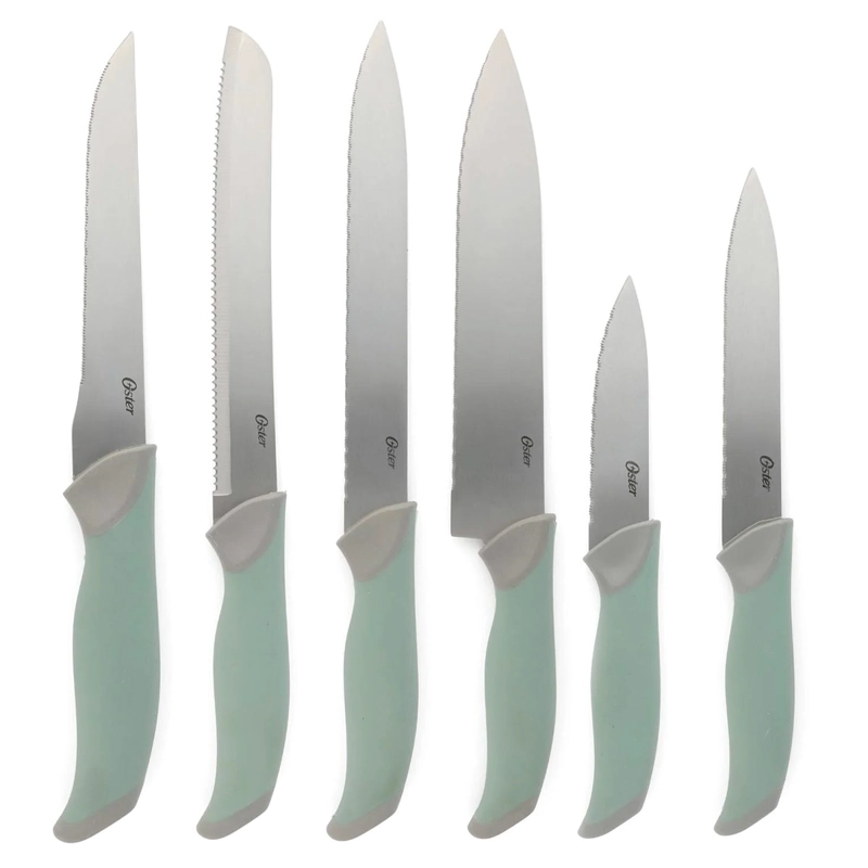 SET CUCHILLOS OSTER LINDBERGH ACERO INOXIDABLE 14 PZS VERDE - 4