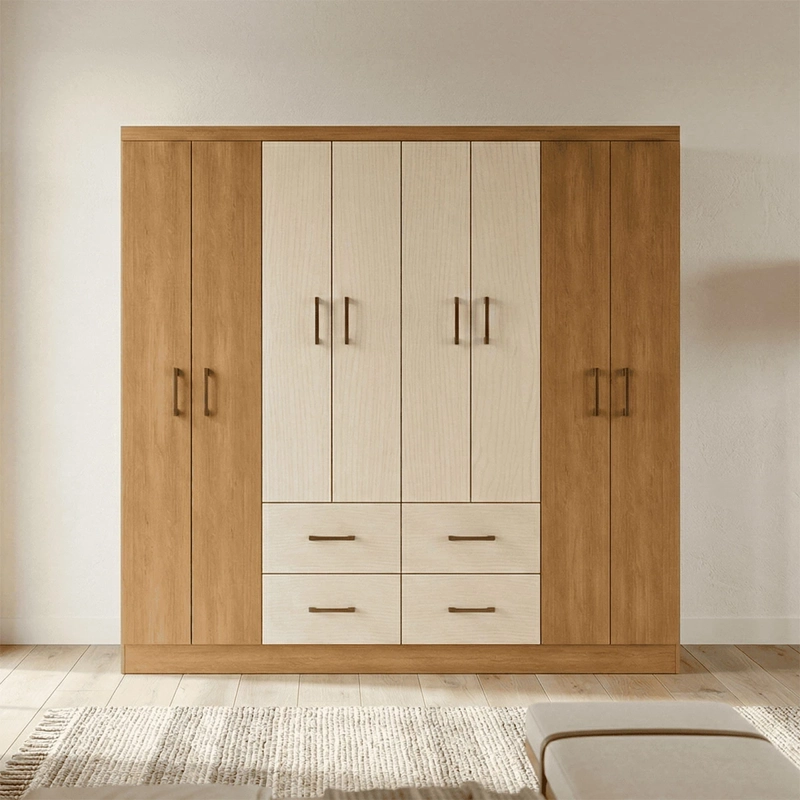 CLOSET EXIT ROBLES MADERA DE PINO 8 PUERTAS 4 CAJONES - 1