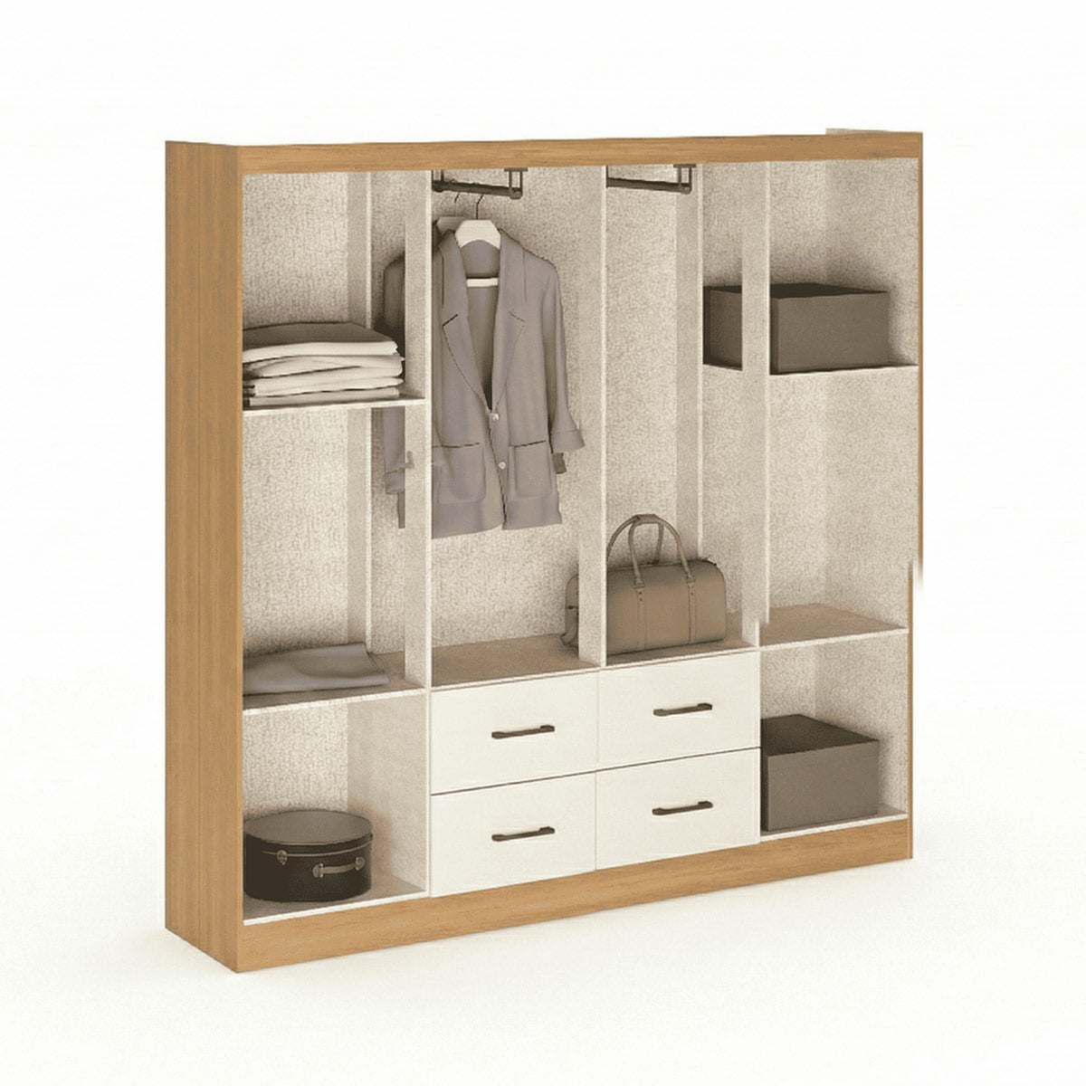 CLOSET EXIT ROBLES MADERA DE PINO 8 PUERTAS 4 CAJONES - 3