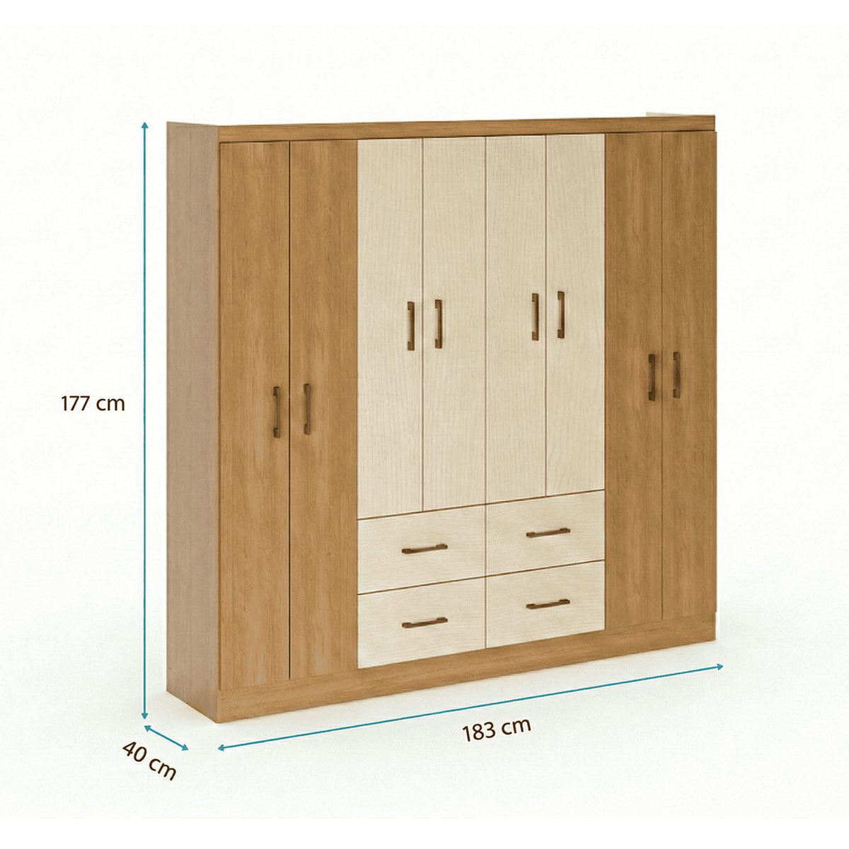 CLOSET EXIT ROBLES MADERA DE PINO 8 PUERTAS 4 CAJONES - 5