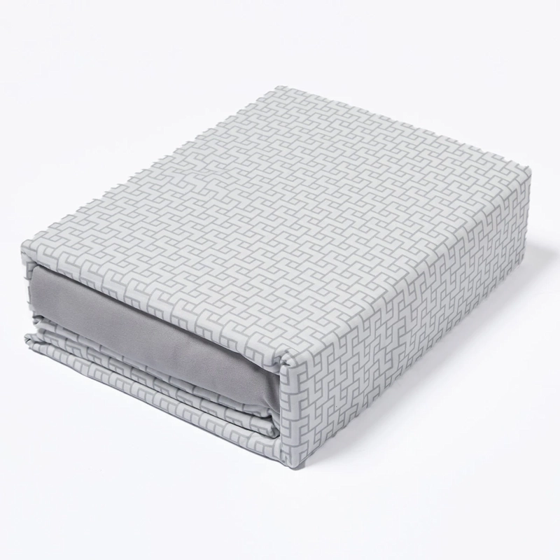 JUEGO DE SÁBANAS RIPLEY HOME 2 FUNDAS 1.5 PLAZAS GEO GRIS - 4