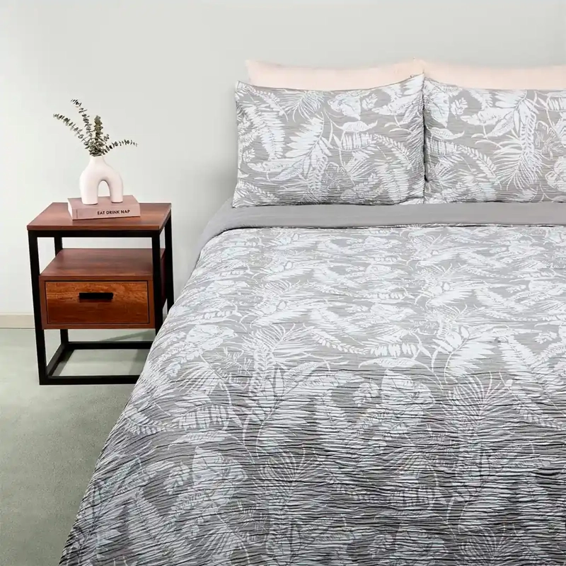 CUBRECAMA RIPLEY HOME JACQUARD 2 PLAZAS HOJAS VERDE