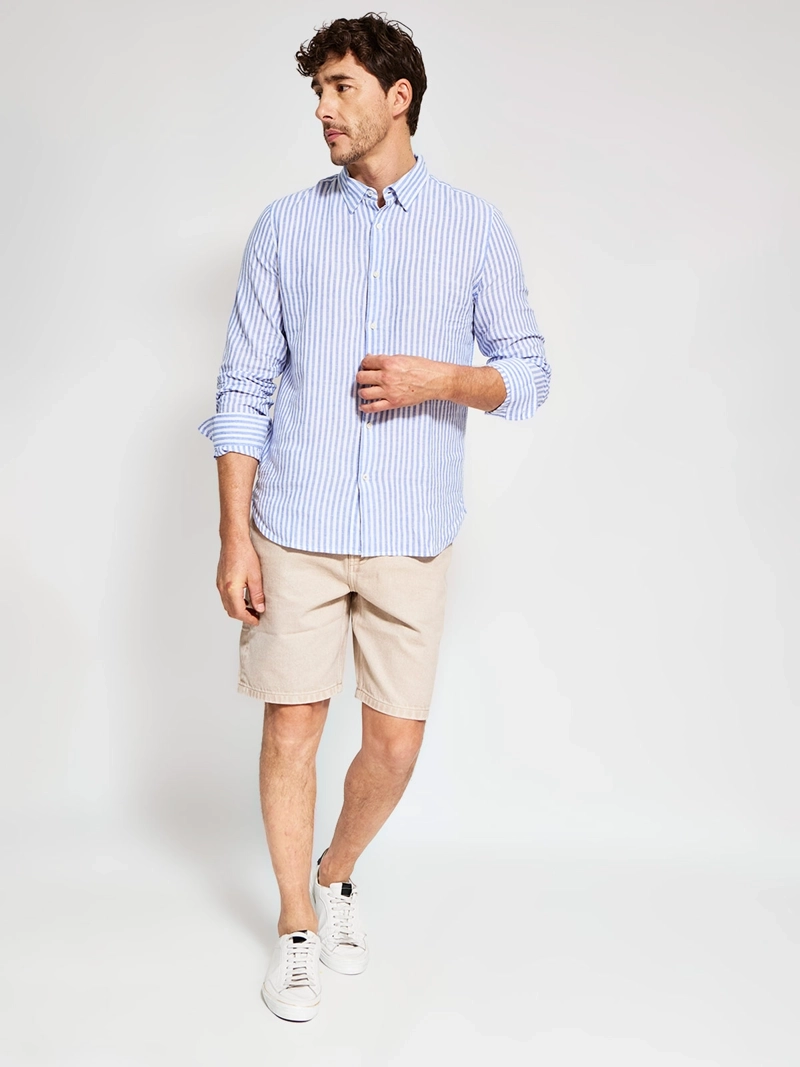 CAMISA HOMBRE MARQUIS LINO MANGA LARGA LÍNEAS - 4