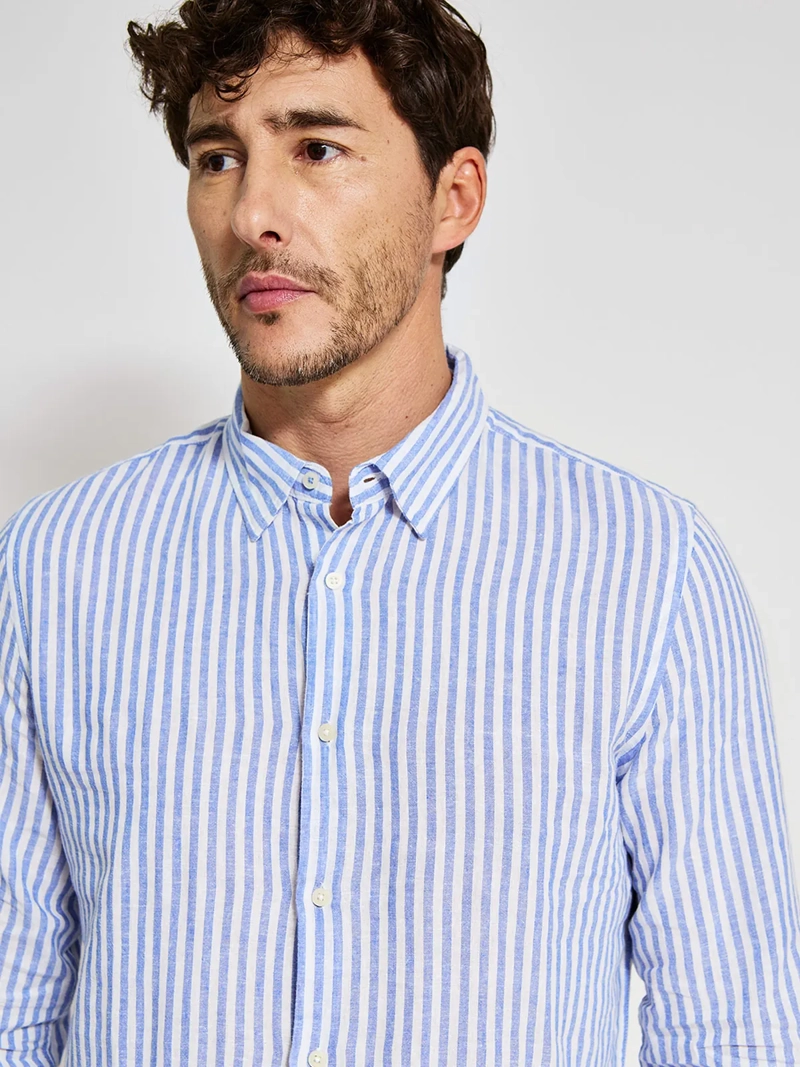 CAMISA HOMBRE MARQUIS LINO MANGA LARGA LÍNEAS - 3