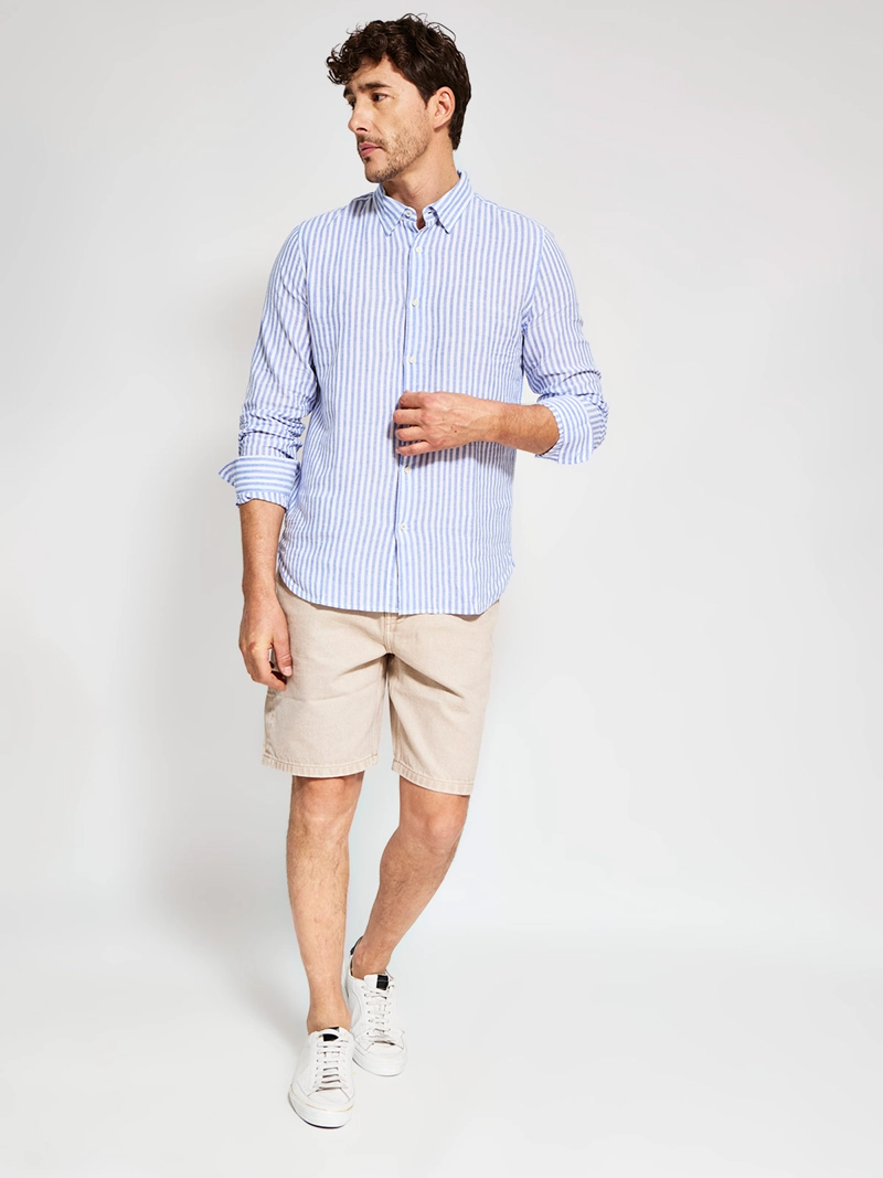 CAMISA HOMBRE MARQUIS LINO MANGA LARGA LÍNEAS - 4