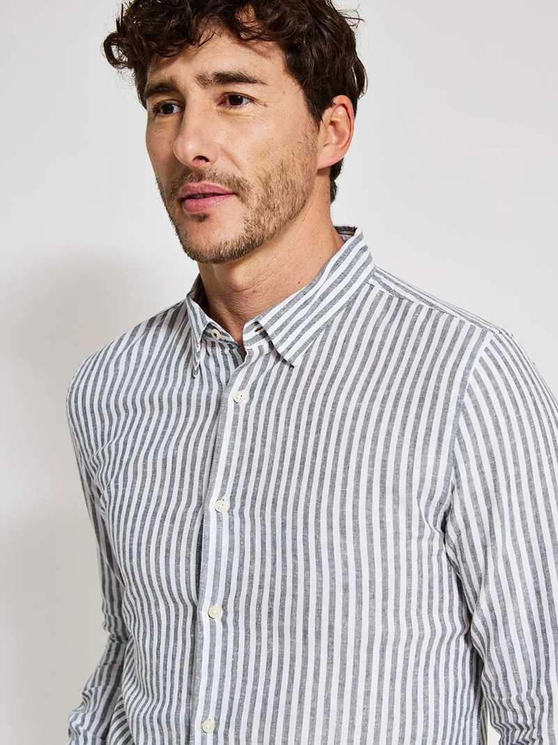CAMISA HOMBRE MARQUIS LINO MANGA LARGA LÍNEAS - 3