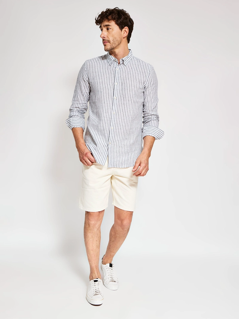 CAMISA HOMBRE MARQUIS LINO MANGA LARGA LÍNEAS - 4
