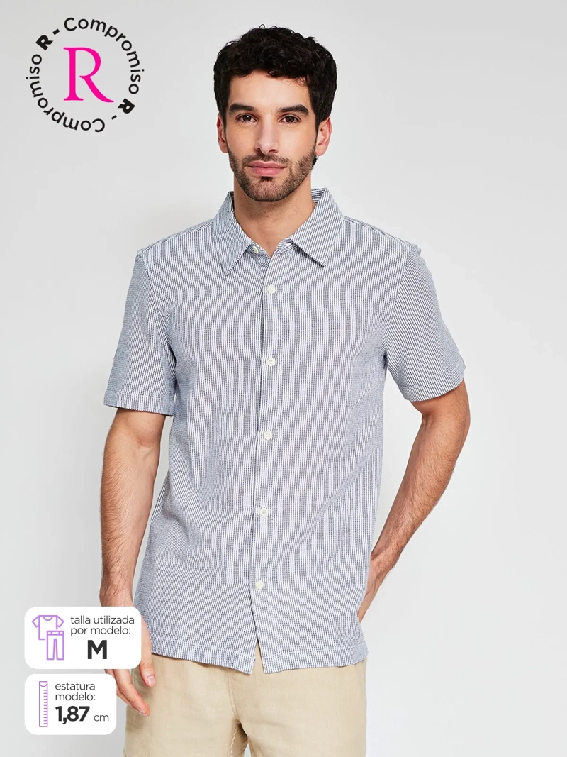 CAMISA HOMBRE MARQUIS ALGODÓN MANGA CORTA TEXTURA - 1