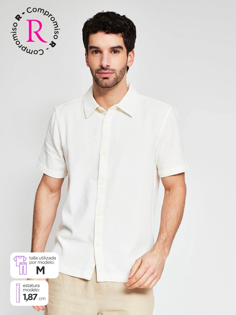 CAMISA HOMBRE MARQUIS ALGODÓN MANGA CORTA TEXTURA