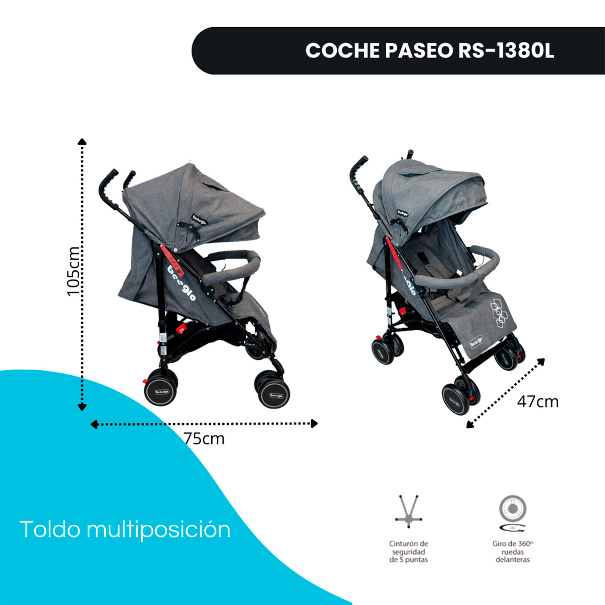 COCHE PASEO BEBEGLO RS-1380L - 12