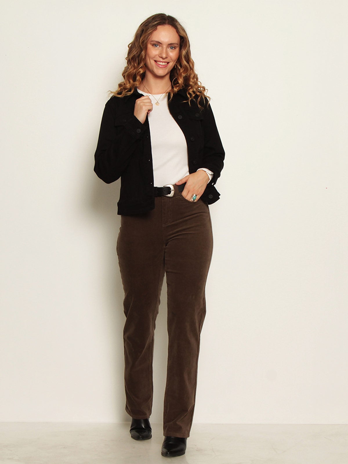 PANTALÓN MUJER WADOS ALGODÓN RECTO PUSH UP COTELÉ - 1