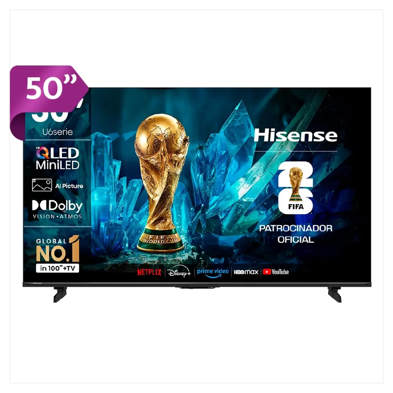 SMART TV HISENSE MINI LED 4K UHD 50” U6ESV - 1