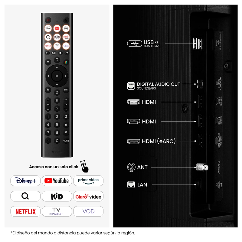 SMART TV HISENSE QLED 4K UHD 50” QD5SV - 11