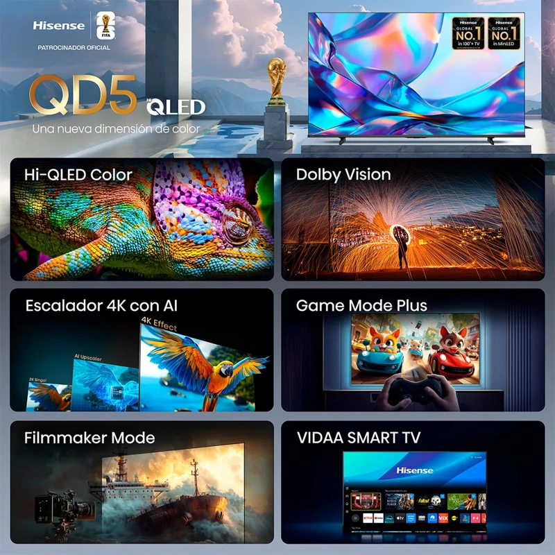 SMART TV HISENSE QLED 4K UHD 65” QD5SV - 4