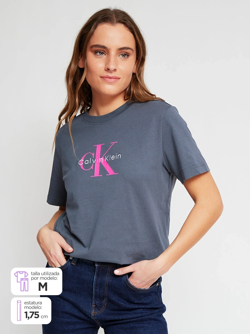 POLERA MUJER CALVIN KLEIN MANGA CORTA ALGODÓN - 1