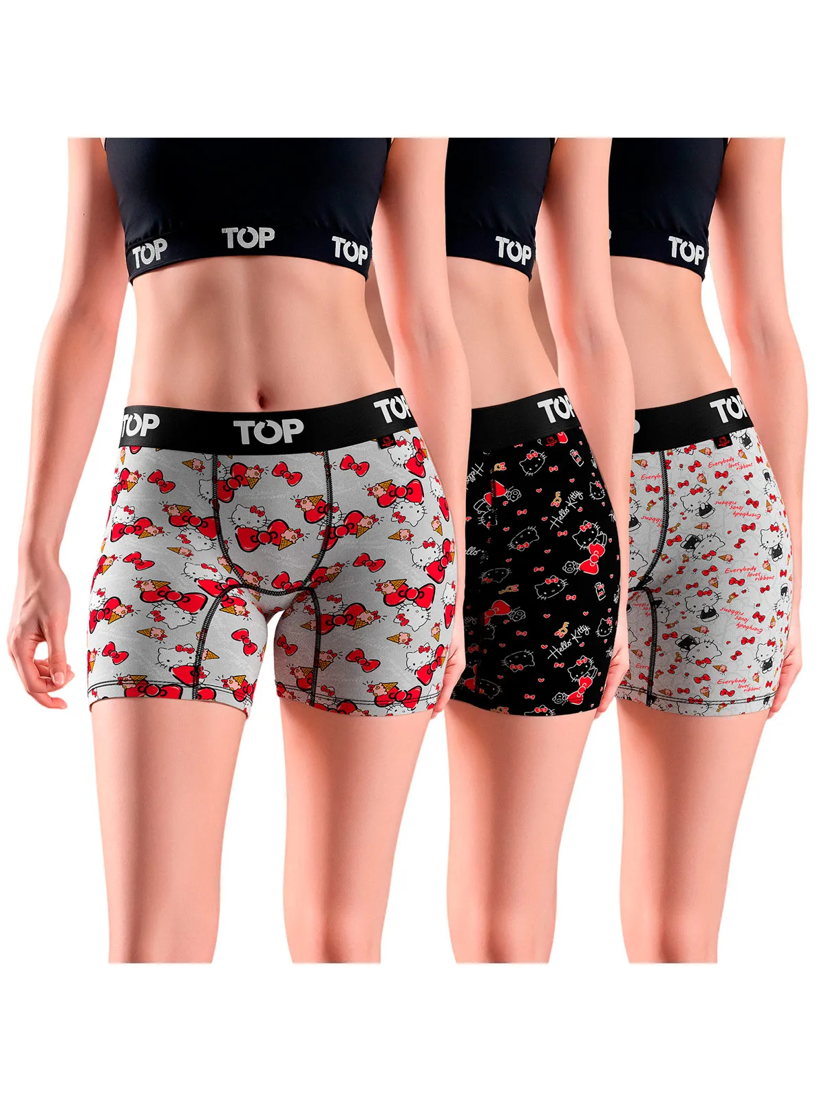 BOXER MUJER TOP PACK X3 ALGODÓN HELLO KITTY - 1