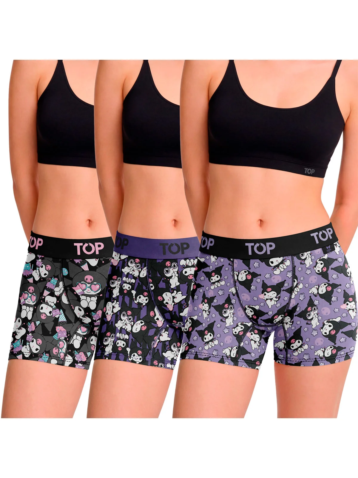 BOXER MUJER TOP PACK X3 ALGODÓN KUROMI - 1