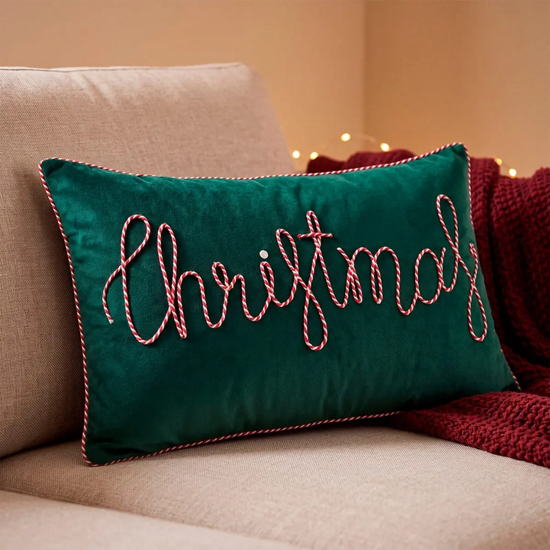 COJÍN RIPLEY HOME CHRISTMAS VELVET VERDE - 1