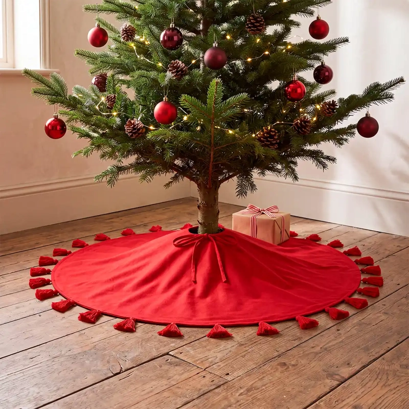 ADORNO NAVIDEÑO RIPLEY HOME PIE DE ÁRBOL FLECOS ROJO - 1