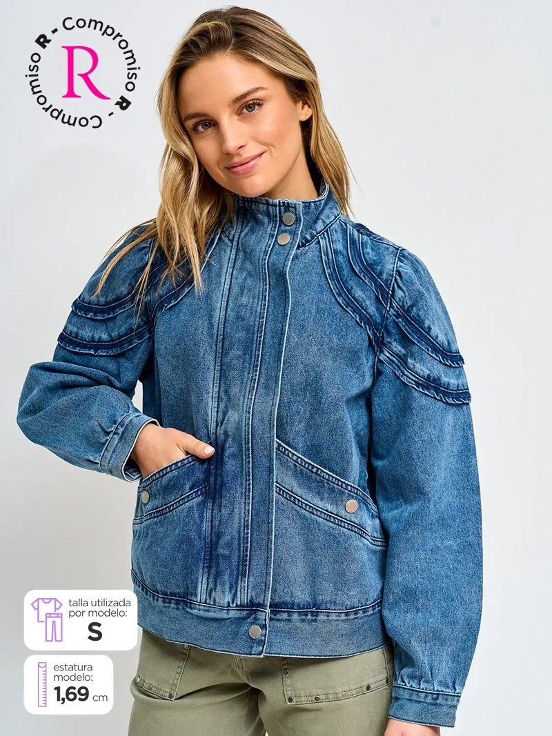 CHAQUETA MUJER BARBADOS ALGODÓN CORTA DENIM