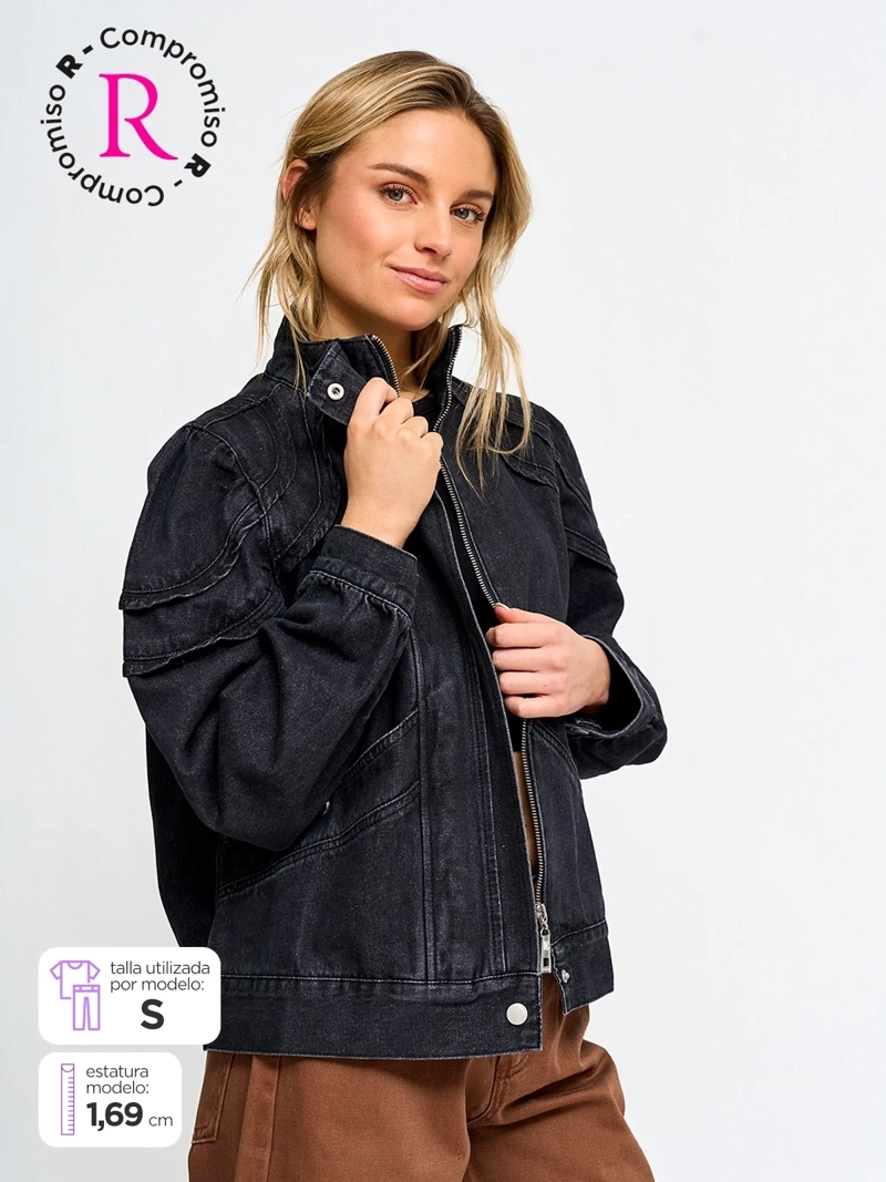 CHAQUETA MUJER BARBADOS ALGODÓN CORTA DENIM - 1