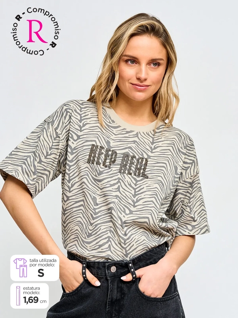 POLERA MUJER BARBADOS ALGODÓN MANGA CORTA PRINT