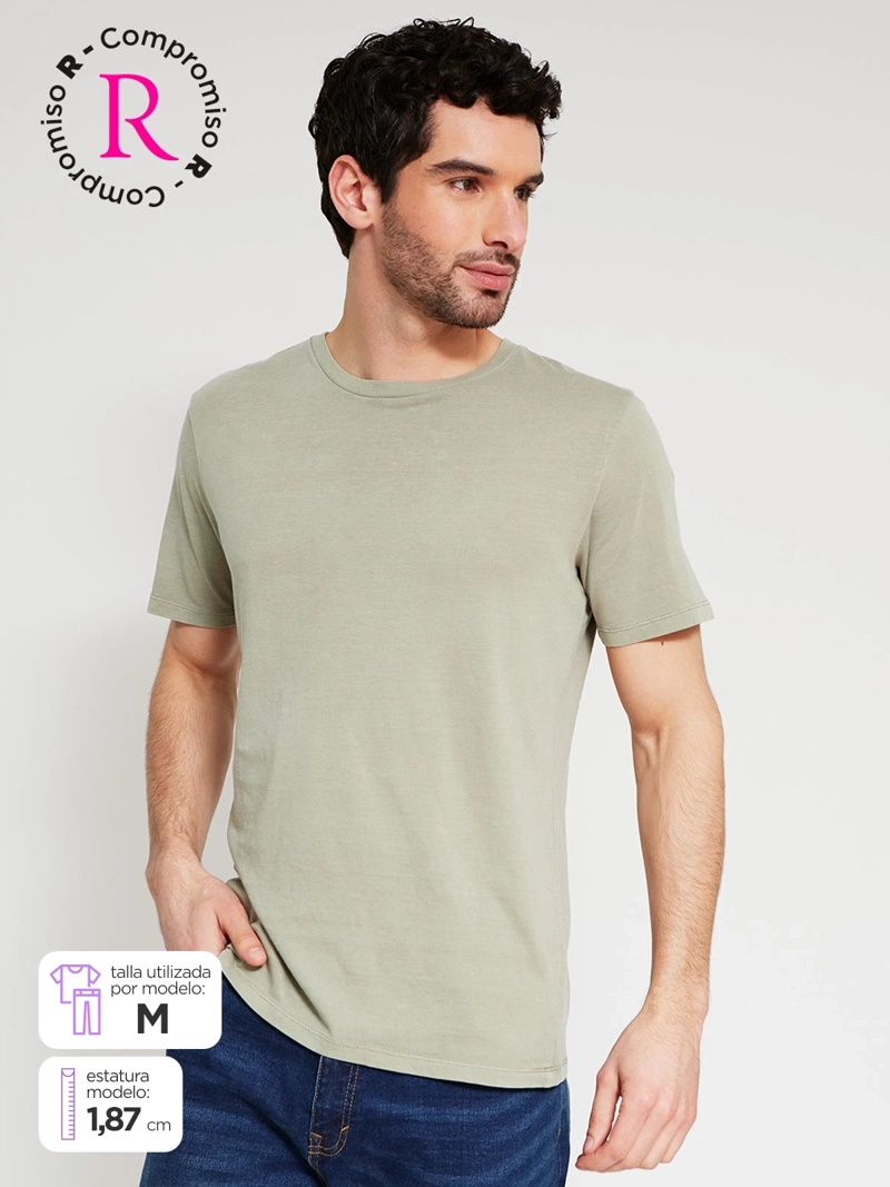 POLERA HOMBRE MARQUIS ALGODÓN MANGA CORTA LAVADA - 1