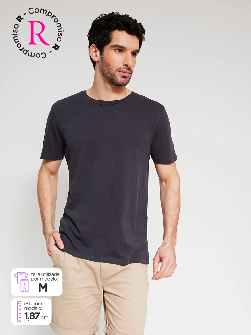 POLERA HOMBRE MARQUIS ALGODÓN MANGA CORTA LAVADA - 1