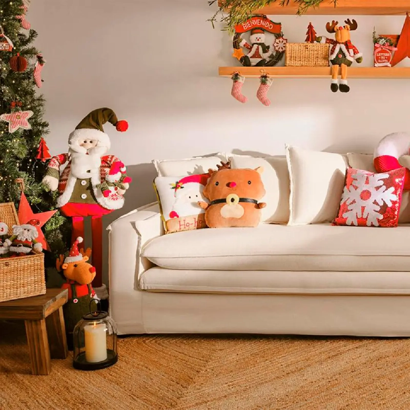 COJÍN RIPLEY HOME NAVIDAD LENTEJUELAS RENO DORADO  - 3