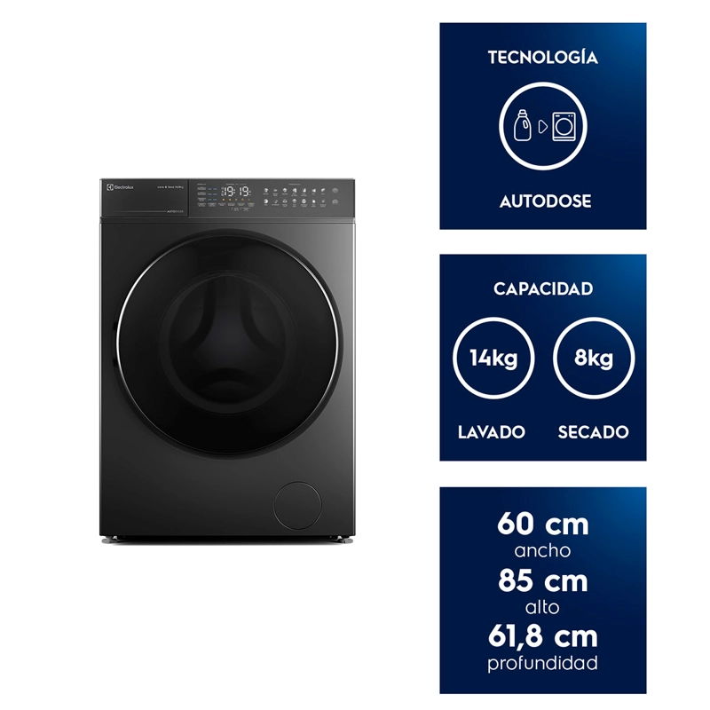LAVADORA SECADORA ELECTROLUX FLWD12AU 14KG 8KG GRAFITO - 10