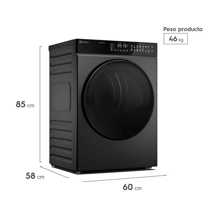 SECADORA DE ROPA BOMBA DE CALOR ELECTROLUX ETDHP8SZ 8KG GRAFITO - 3