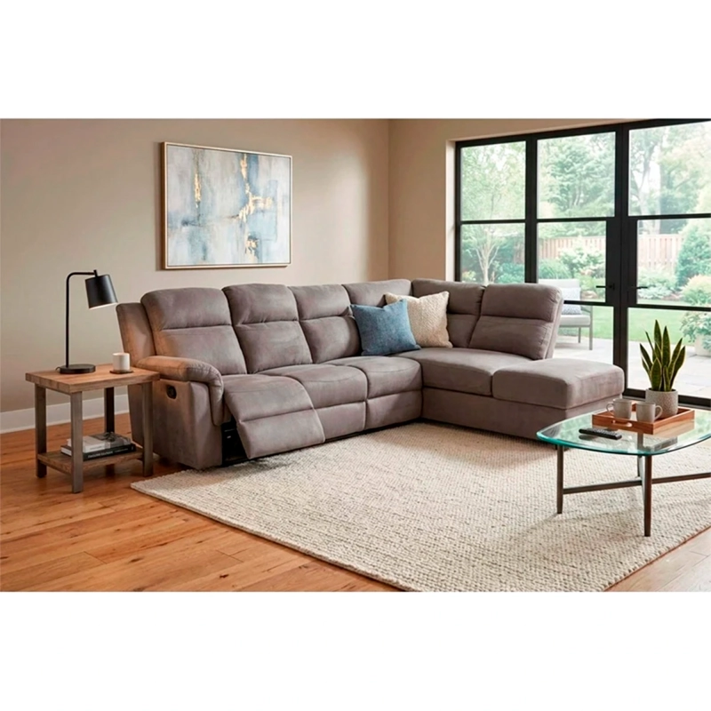 SOFÁ SECCIONAL DERECHO RIPLEY HOME RECLINABLE MOON 5 CUERPOS GRAFITO - 2