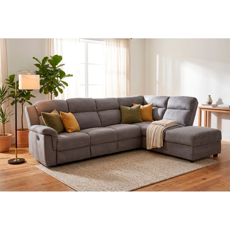 SOFÁ SECCIONAL DERECHO RIPLEY HOME RECLINABLE MOON 5 CUERPOS GRAFITO - 3