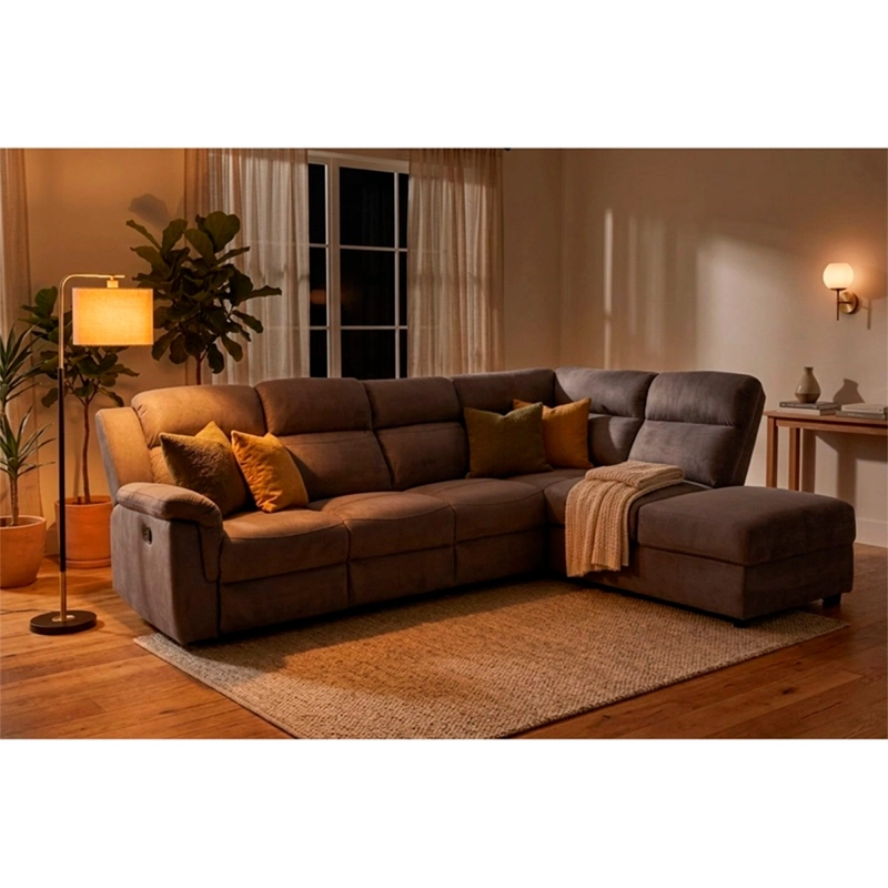 SOFÁ SECCIONAL DERECHO RIPLEY HOME RECLINABLE MOON 5 CUERPOS GRAFITO - 4