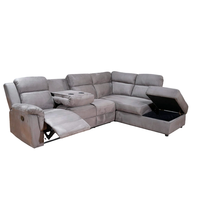 SOFÁ SECCIONAL DERECHO RIPLEY HOME RECLINABLE MOON 5 CUERPOS GRAFITO - 8