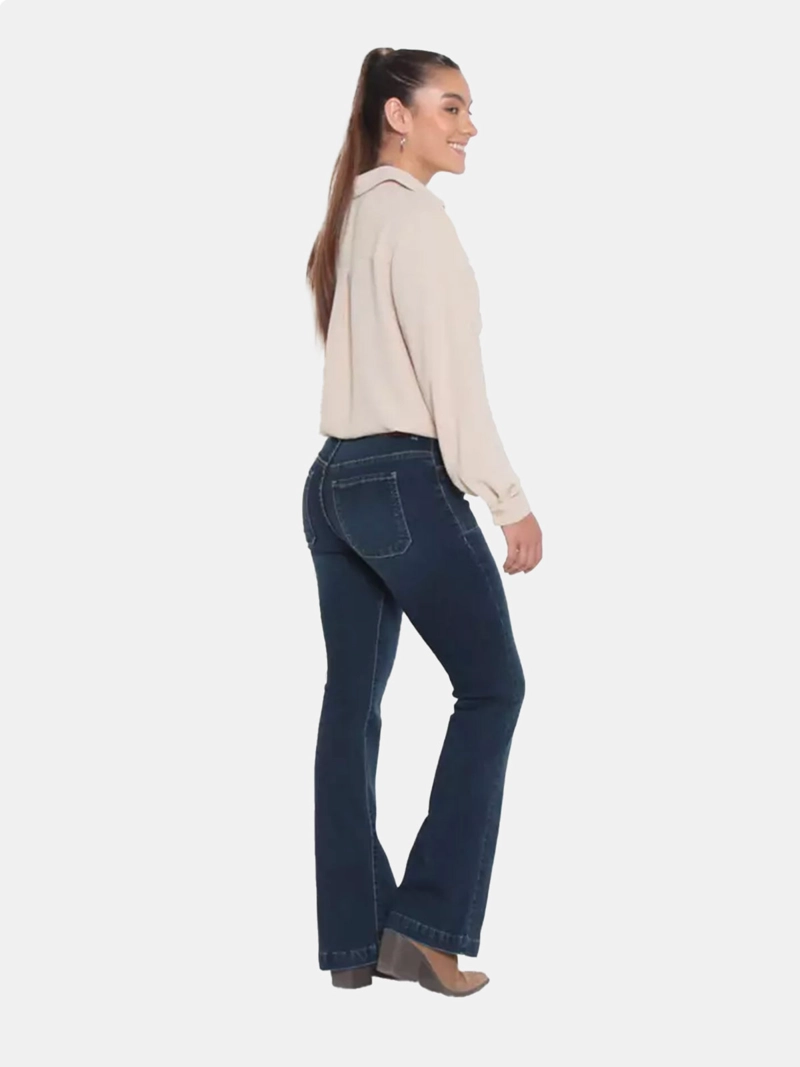 JEANS MUJER WADOS ALGODÓN CARGO FLARE TIRO ALTO - 2