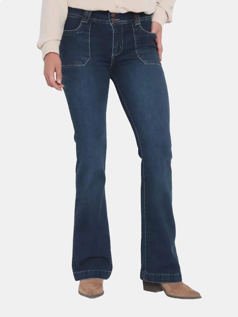 JEANS MUJER WADOS ALGODÓN CARGO FLARE TIRO ALTO - 3