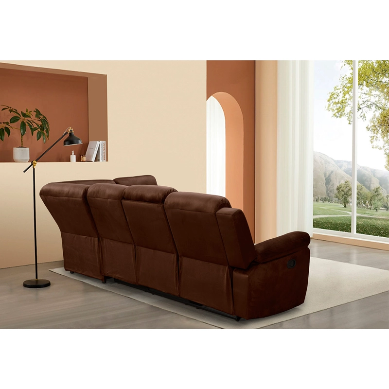 SOFÁ SECCIONAL IZQUIERDO RIPLEY HOME RECLINABLE MOON 5 CUERPOS CHOCOLATE - 3