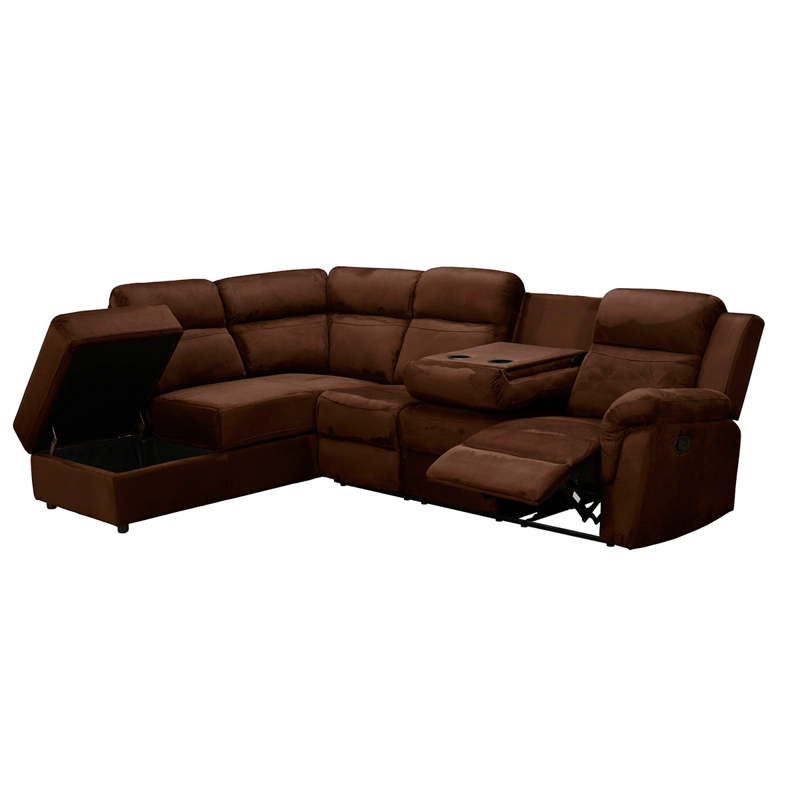 SOFÁ SECCIONAL IZQUIERDO RIPLEY HOME RECLINABLE MOON 5 CUERPOS CHOCOLATE - 4