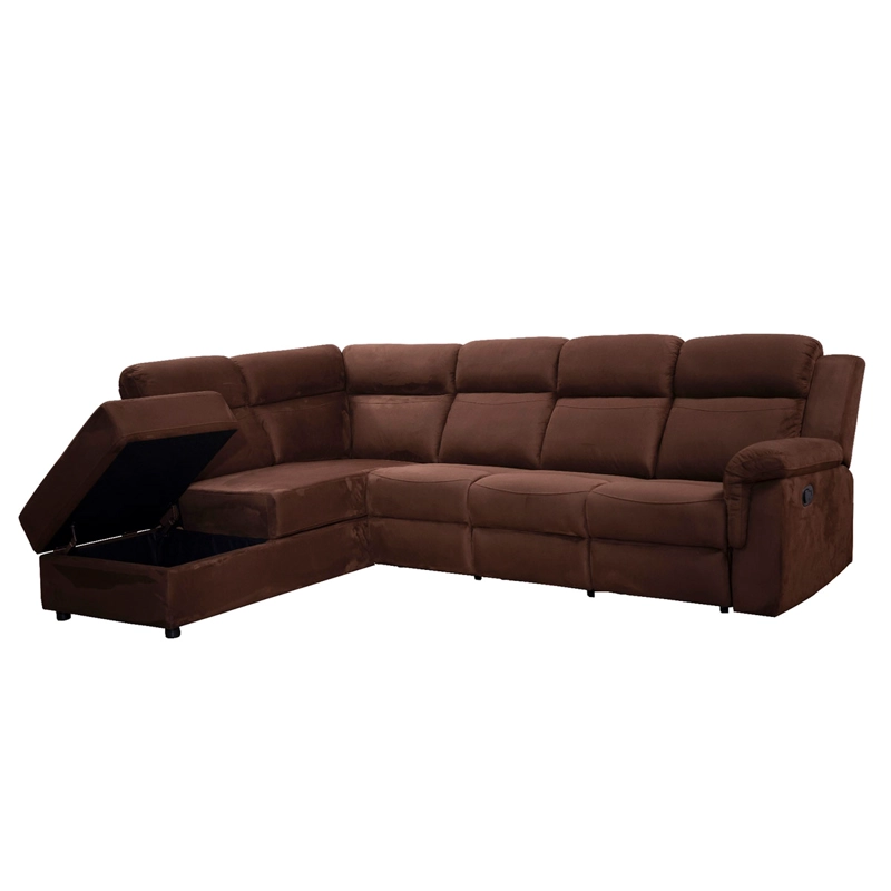 SOFÁ SECCIONAL IZQUIERDO RIPLEY HOME RECLINABLE MOON 5 CUERPOS CHOCOLATE - 6