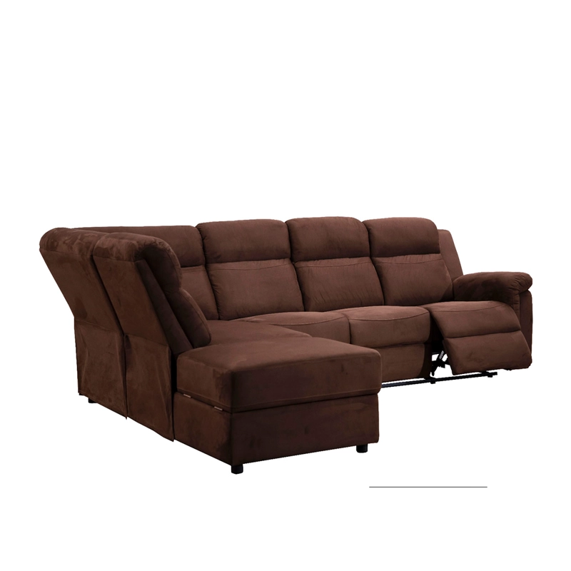 SOFÁ SECCIONAL IZQUIERDO RIPLEY HOME RECLINABLE MOON 5 CUERPOS CHOCOLATE - 7